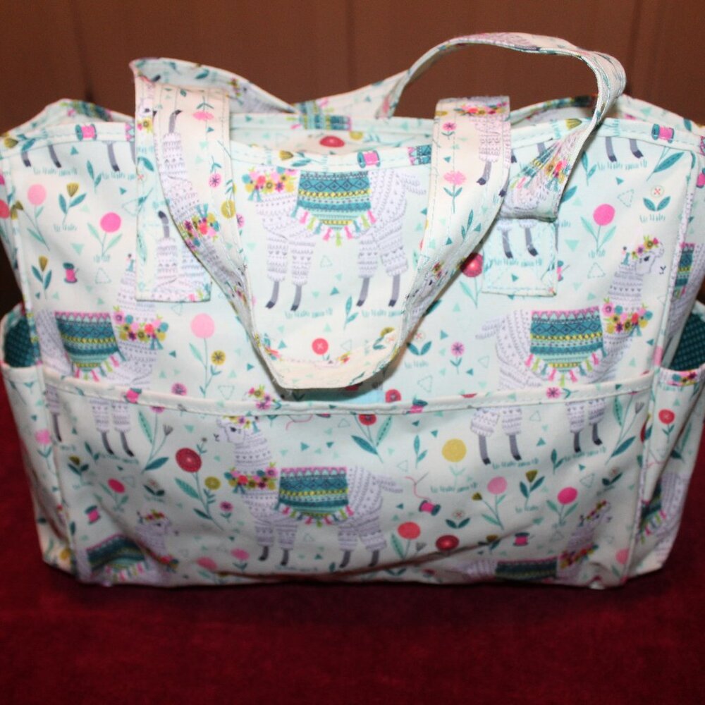 Hobby Gift Exclusive Craft Bag featuring a vibrant llama pattern